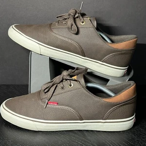 Levi's Comfort Shoes - Size 10 - Brown Faux Leather Lace Up Sneakers - 51822002B - Picture 1 of 9