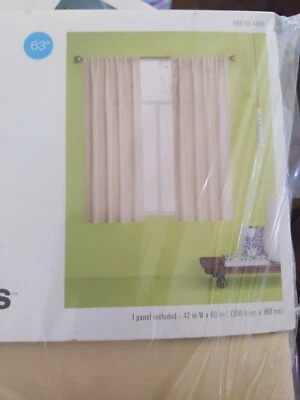 Room Essential Tan Light Filtering Curtain Panel 42" W x 63" Long  1 Panel - New - Image 1 of 4