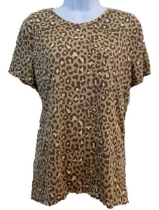 T-shirt donna ZOE+LIV girocollo leopardata taglia XXL - Foto 1 di 8