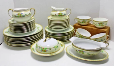 Conjunto de 46 peças de louça porcelana NORITAKI - marca traseira flor de cerejeira (Japão) - 1925 - Imagem 1 de 4