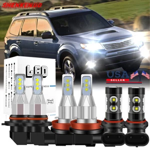 For Subaru Forester 2009-2013 6000K LED Headlight Hi/Lo + Fog Light Bulbs Combo - Picture 1 of 12