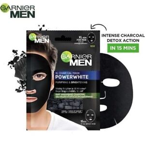 Pack Of 3 Garnier Men, Sheet Mask, Purifying and Brightening, PowerWhite