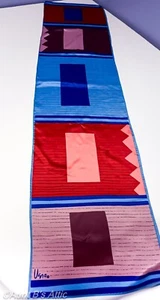 Scarf Vtg 70's Vera Neumann Bl Multi Rectangle Geometric Print Scarf 46 x 10.5 - Picture 1 of 6