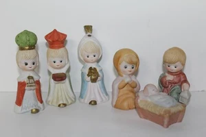 Vintage Porcelain 6 Piece NATIVITY SET - Picture 1 of 6