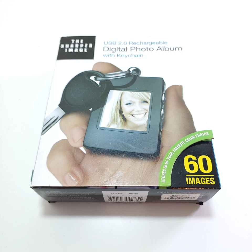 The Sharper Image USB 2.0 Rechargeable Digital Photo Album With Keychain