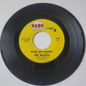 The McCoys, 45 rpm, 1965 Hang on Sloopy, Bang Records B-506 - Picture 1 of 4