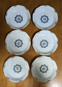 Set Of 6 Myott, Son & Co England Betty 7242 Soup Bowls 7-3/4" - Picture 1 of 7