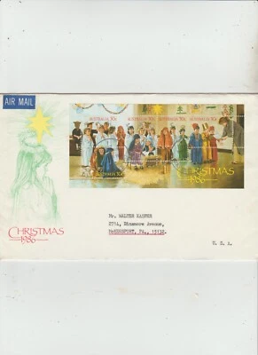 Australia 1986 FDC Navidad M'sheet edición buen estado Foto 1 de 2