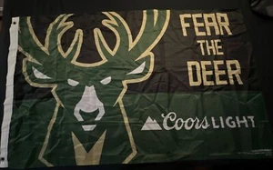 NBA Milwaukee Bucks Champion Fear The Deer Coors Light 30" x 48" Flag New Sealed - Picture 1 of 2