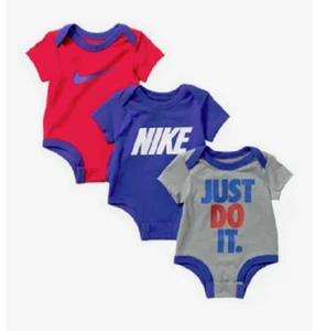 Nike Baby Boy 3-Piece Outfit Set 3pc Romper Set Size 6M 9M Navy Blue Red - Picture 1 of 7