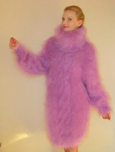 SuperTanya lila Mohair Kleid flauschig Handarbeit Pullover versandfertig Gr. M-L - Bild 1 von 5
