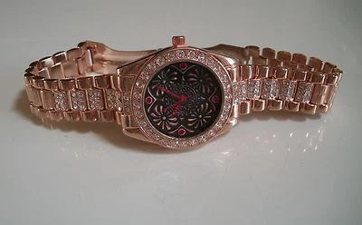 Hombre Oro Rosa Acabado Metal Pulsera Moda Casual Hip Hop Reloj Foto 1 de 4