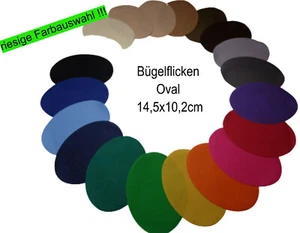 Bügelflicken Aufbügler Aufbügelflicken Oval 14,5x10,2 Alle Farben 100% Baumwolle - Bild 1 von 24
