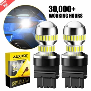 AUXITO 3156 3157 LED Backup Reverse Light Bulbs DRL Bright 6000K White 54 Series - Foto 1 di 17