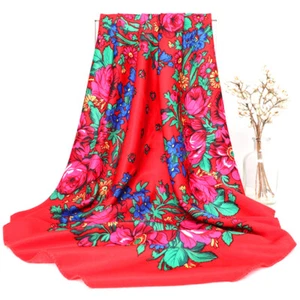 LOT Fashion Women Square Shawl Satin Silk Floral Printed Head Neck Scarf 70x70cm - Picture 1 of 31