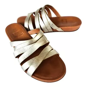 Fitflop sandalo donna Lumy pelle argento metallizzato cinturino incrociato incrociato taglia 9 - Foto 1 di 8