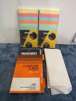 Rediform Continuous Index Cards Dot Matrix 2 Packs 500 New Plus Bonus   - Image 1 of 4