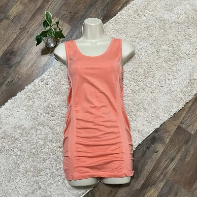 CALIA by Carrie Underwood S Orange Coral Ruched Scoop Neck Seamless Tank Top - Image 1 of 4