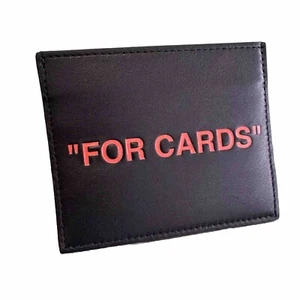 Portafoglio Off White "Per Carte" in Pelle Nera Porta Carte Logo - Foto 1 di 18