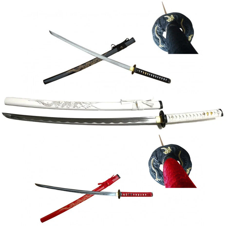 Коллекционное оружие японский самурай катана меч ручной ковки дракон накладной монтаж - Изображение 1 из 1