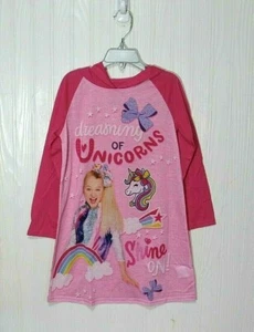 Girls Jojo Siwa Pink Hooded Nightgown Size 6 Pajama NWT - Picture 1 of 3