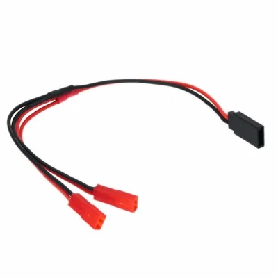 JR Futaba 1x Male to Y type 2x JST Male Lipo Battery Parallel wire 20awg 8" - Image 1 of 3