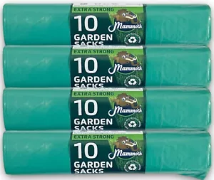 40 HEAVY DUTY GARDEN WASTE SACKS STRONG LARGE GREEN RUBBISH BIN BAGS 80L - Picture 1 of 10