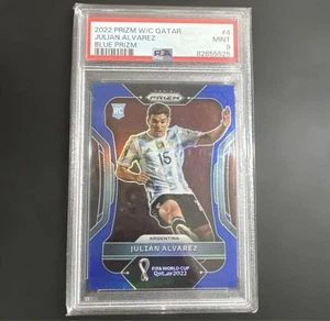 PSA10 2022 PANINI PRIZM WORLD CUP QATAR #4 JULIAN ALVAREZ BLUE CHOICE /135 - Picture 1 of 2