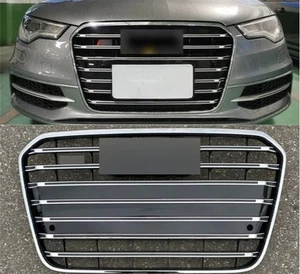 For Audi A6 C7 RS6 S6 Style 2013--2014--2015 Sliver Front Bumper Grill Grille - Bild 1 von 4