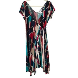 Motherhood Maternity Faux Wrap Dress | Geometric Print | Size Small - Picture 1 of 6