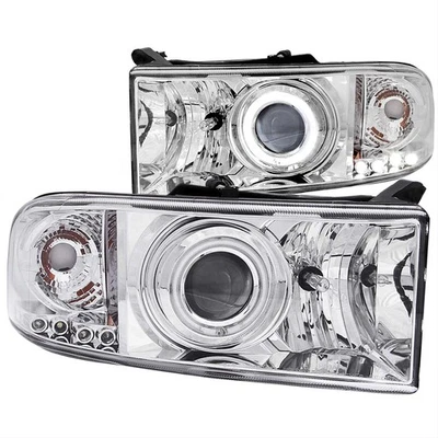 Anzo Headlights Projector With Halo Chrome Housing 1994-2001 Fits Dodge Ram 1500 Foto 1 de 4