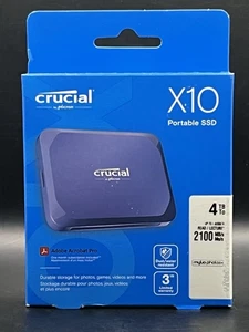 [NEW] Crucial X10 4TB Portable External SSD Up to 2,100MB/s USB 3.2 USB-C Blue - Afbeelding 1 van 5