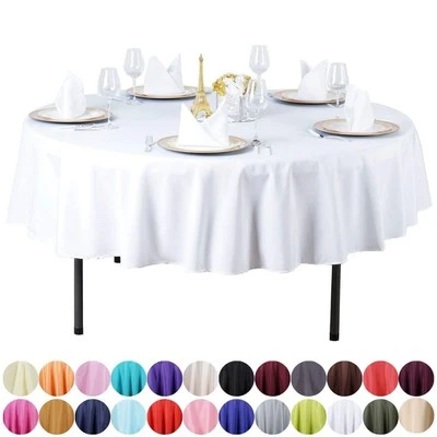 6 pcs 90" Round Polyester Tablecloths Wedding Party Table Linens Wholesale SALE - Image 1 of 3