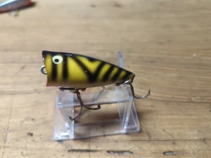 VINTAGE HEDDON CHUGGER,JR. IN RARE YTG YELLOW TIGER Super Nice - Picture 1 of 5
