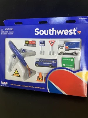 Juego Southwest Airlines con avión de juguete fundido a presión y accesorios de aeropuerto Foto 1 de 4