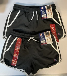 2 Pair Of Girls Champion Active Shorts Black And White Size M(7/8) - Picture 1 of 1