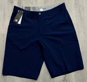 NWT Adidas Ultimate 365 Men's 33 x 10 Stretch Golf Shorts Solid Navy Blue Chino - Picture 1 of 6
