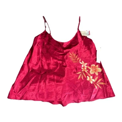 NUEVO CON ETIQUETAS Vintage Oscar De La Renta Mujer Rosa Etiqueta Roja Camisola M NUEVO Floral Foto 1 de 4