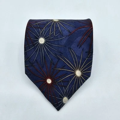 Галстук мужской винтажный Woodward фиолетовый, синий, красный, желтовато-коричневый 55 на 4 дюйма, шелк - Изображение 1 из 4