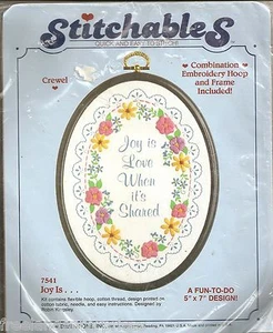 CRAFTS JOY IS LOVE WHEN IT'S SHARED Crewel Stitch Dimensions Kit # 7541 - Picture 1 of 2
