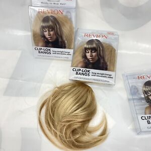 Lot Of 3-Revlon Clip Lok Bangs Hair Extension Dark Blonde Ready To Wear