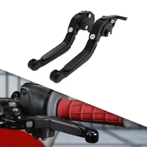 Black Adjustable Extendable Brake Clutch Levers Fit For Honda SH125i 2017-2024 - Picture 1 of 23