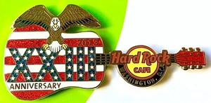 2013 HARD ROCK CAFE WASHINGTON DC 23RD ANNIVERSARY XXIII BALD EAGLE GUITAR PIN - Picture 1 of 1
