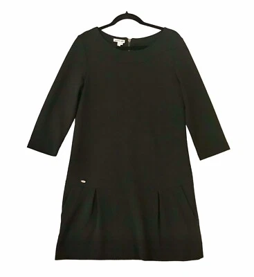 Vestido recto tejido ponte negro Lacoste manga 3/4 bolsillos logotipo Perú para mujer talla 12 Foto 1 de 4