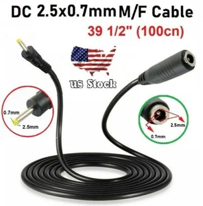 1 m/3,3 Fuß DC Stecker auf Buchse Stromverlängerung DC 2,5 x 0,7 mm Verbindungskabel - Bild 1 von 7