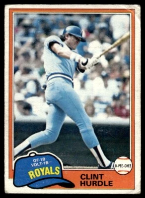 1981 O-Pee-Chee Clint Hurdle Kansas City Royals #98 R139 - Image 1 of 2