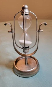 Stundenglas Timer Metall Ständer Glas drehbar 5 Minuten Landhaus Deko Unikat - Bild 1 von 5