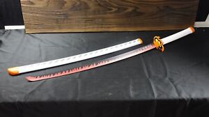 40.5" Plastic Anime Demon Slayer Rengoku Kyojuro Sword Red Nichirin Katana Sword