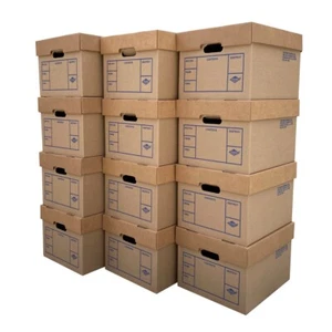 UBMOVE File Boxes 200# Strength, Small, 15 x 12 x 10 Inches, 12 Pack - Picture 1 of 10