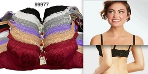 PACK OF 6 pcs BRAS, UNDERWIRE LACE Push Up Bra CUP SIZE 34-44 D NEW #99977 BC - Picture 1 of 5